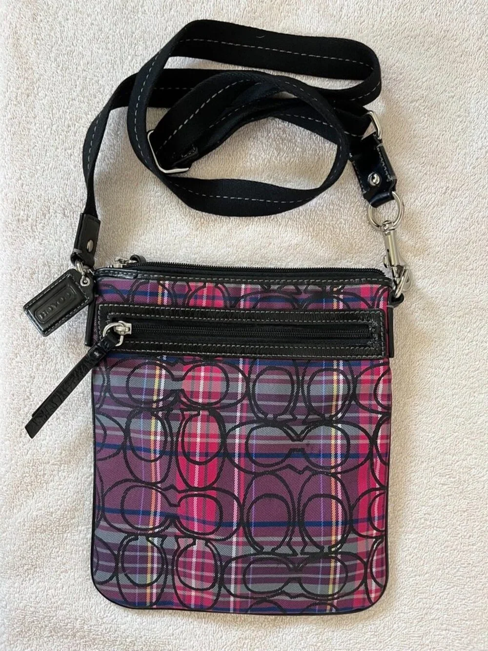 COACH Poppy Tartan Plaid Signature Crossbody Bag